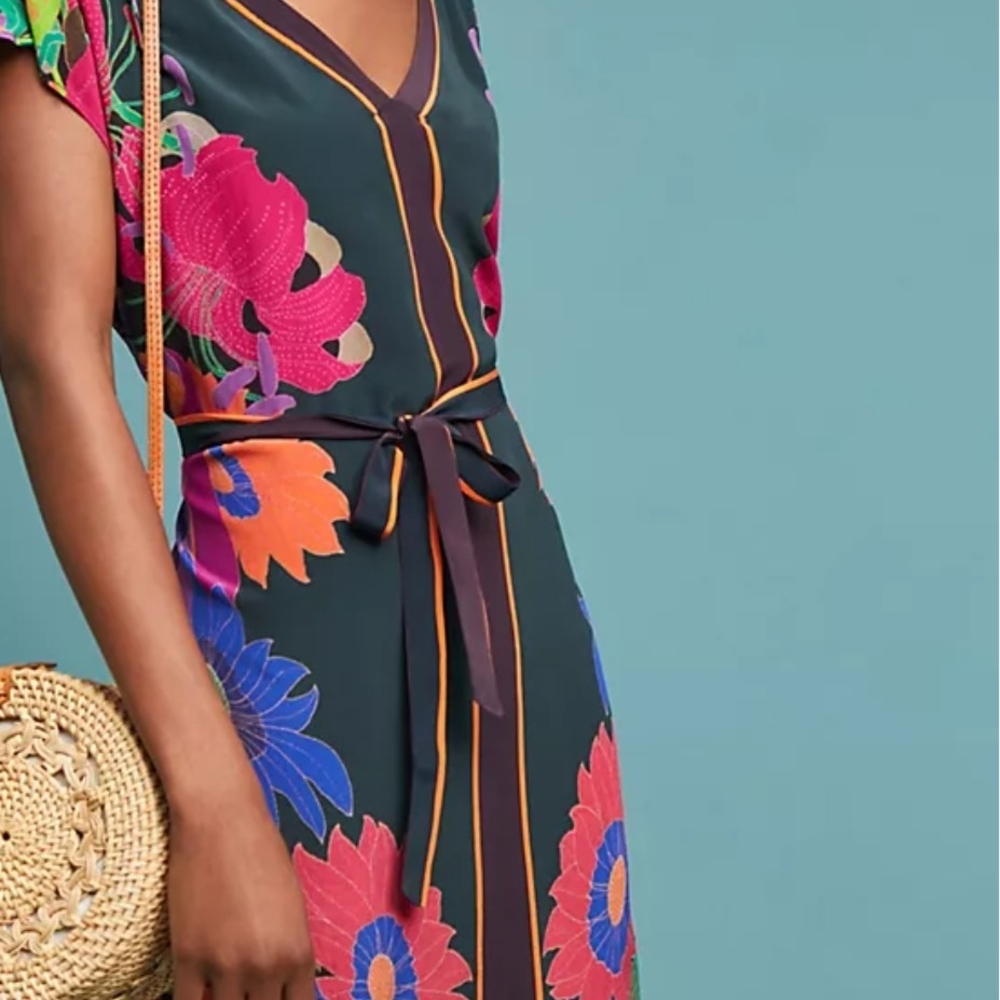 Anthropologie Maeve Multicolor Patterned Dress